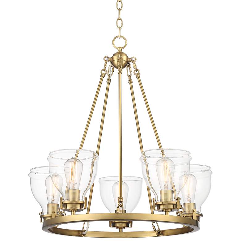 Image 2 Possini Euro Bellis 24 1/2 inch Wide 5-Light Soft Gold Ring Chandelier