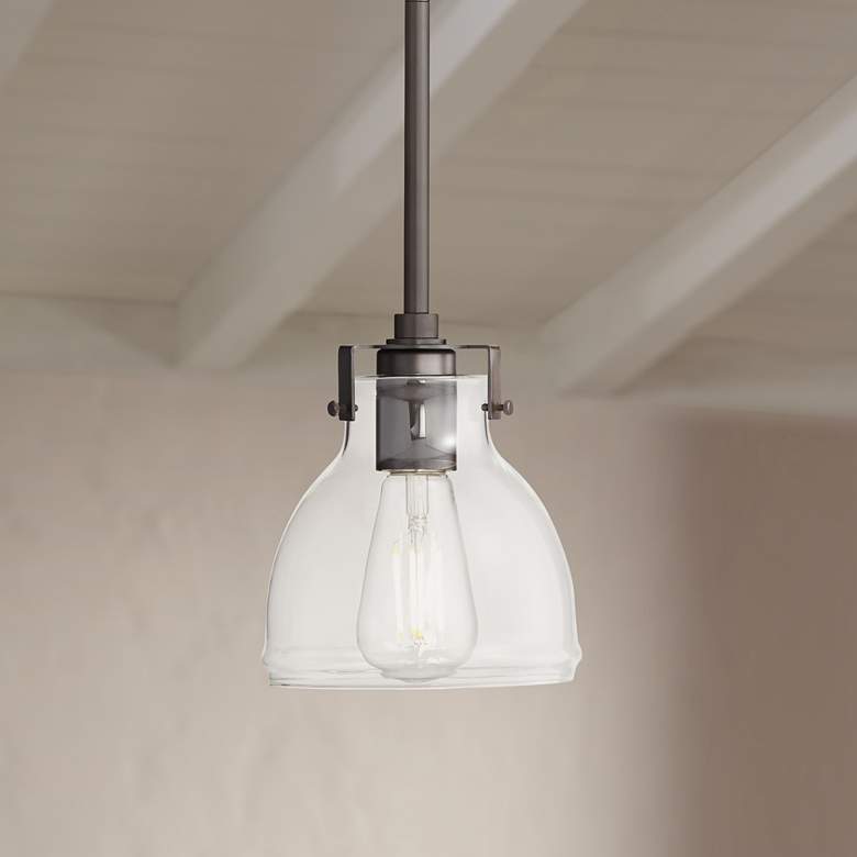 Image 1 Possini Euro Bellis 6 1/2" Wide Bronze Mini Pendant Light