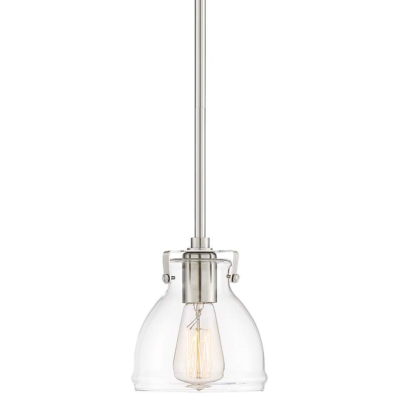 Image 2 Possini Euro Bellis 6 1/2" Wide Nickel and Clear Glass Mini Pendant