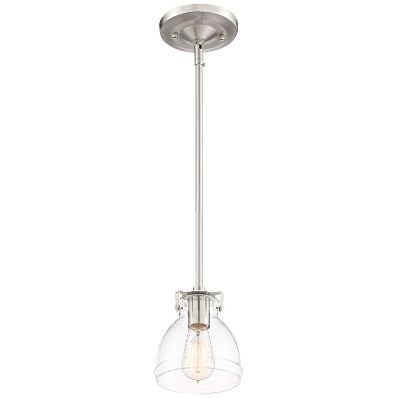 Image 5 Possini Euro Bellis 6 1/2" Wide Nickel and Clear Glass Mini Pendant more views