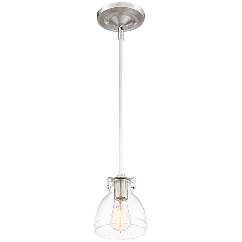 Image 5 Possini Euro Bellis 6 1/2 inch Wide Nickel and Clear Glass Mini Pendant more views