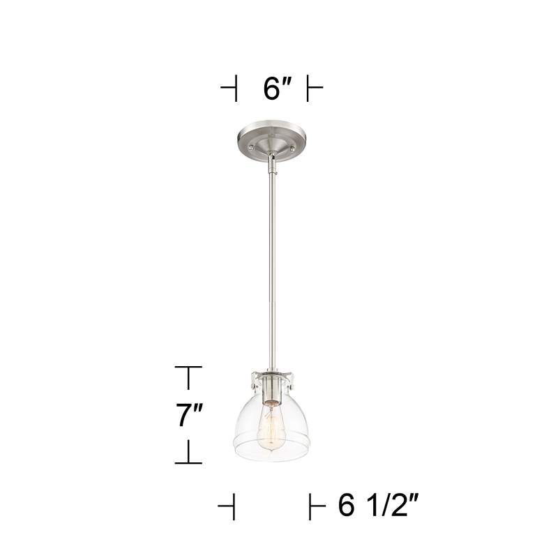 Image 6 Possini Euro Bellis 6 1/2" Wide Nickel and Clear Glass Mini Pendant more views