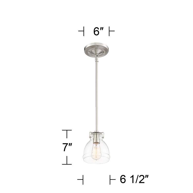 Image 6 Possini Euro Bellis 6 1/2 inch Wide Nickel and Clear Glass Mini Pendant more views