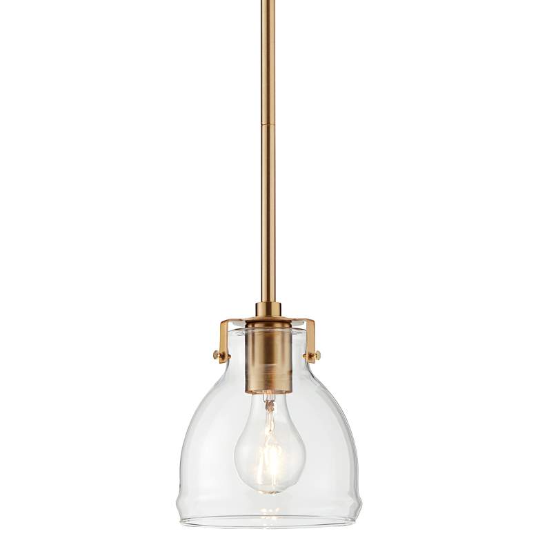 Image 2 Possini Euro Bellis 6 1/2" Wide Soft Gold and Clear Glass Mini Pendant