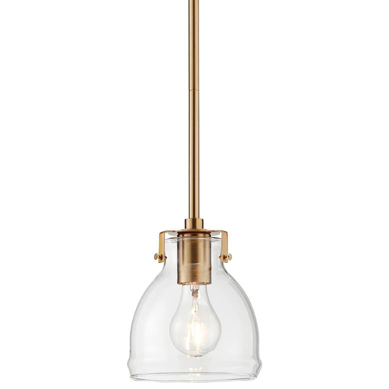 Image 2 Possini Euro Bellis 6 1/2 inch Wide Soft Gold and Clear Glass Mini Pendant