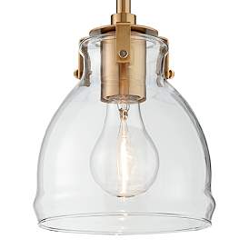 Image3 of Possini Euro Bellis 6 1/2" Wide Soft Gold and Clear Glass Mini Pendant more views