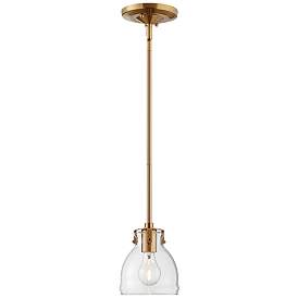 Image5 of Possini Euro Bellis 6 1/2" Wide Soft Gold and Clear Glass Mini Pendant more views