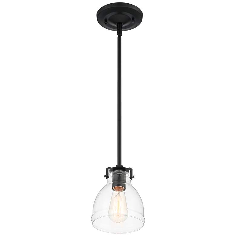 Image 6 Possini Euro Bellis 6" Wide Black Clear Glass Mini Pendant more views