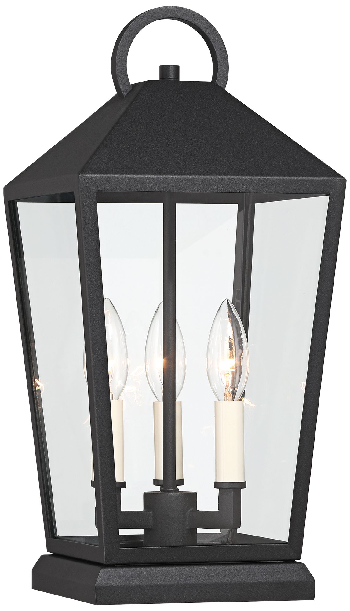 Possini Euro Belmont 17 1/2" Textured Black 3-Light Pier Mount Light