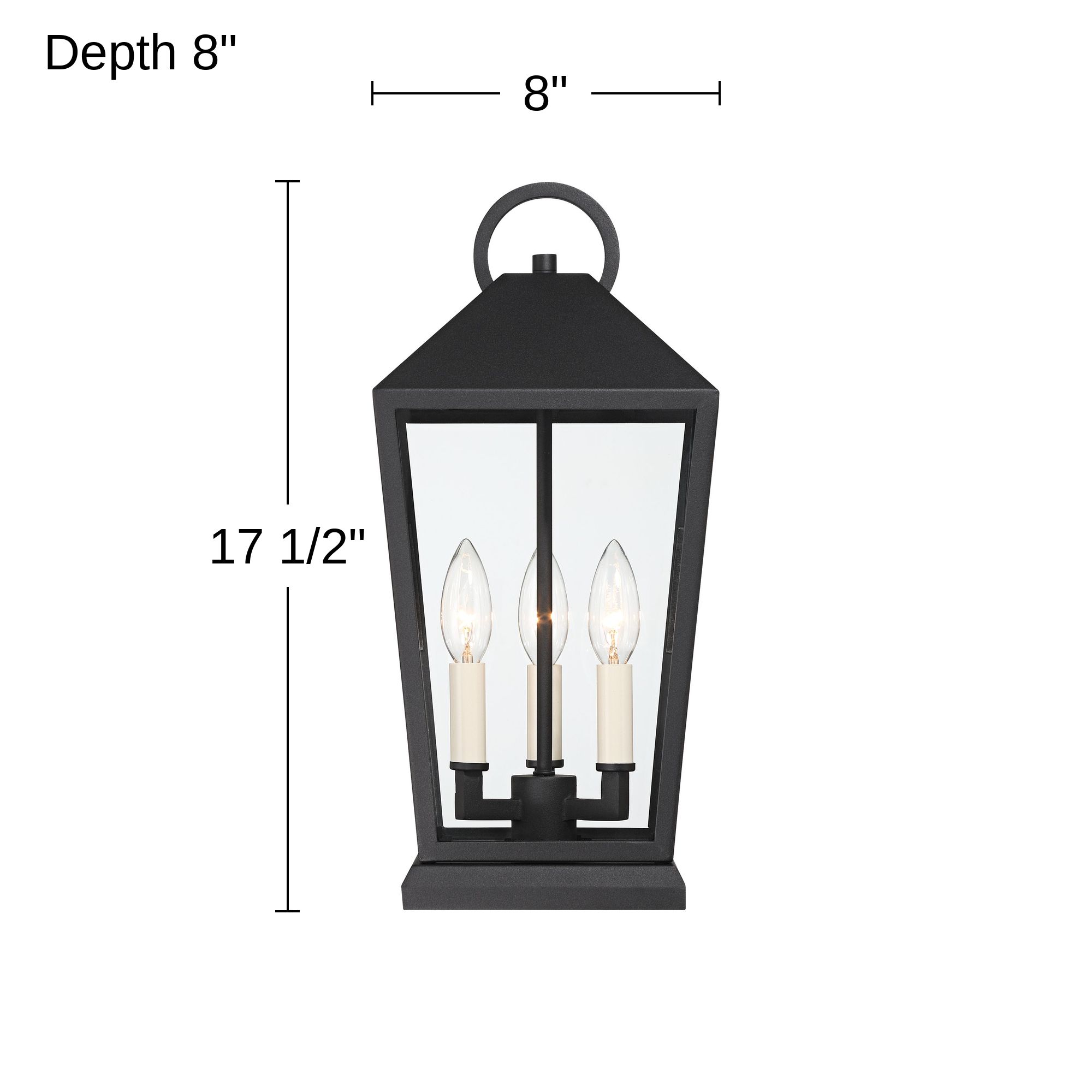 Possini Euro Belmont 17 1/2" Textured Black 3-Light Pier Mount Light