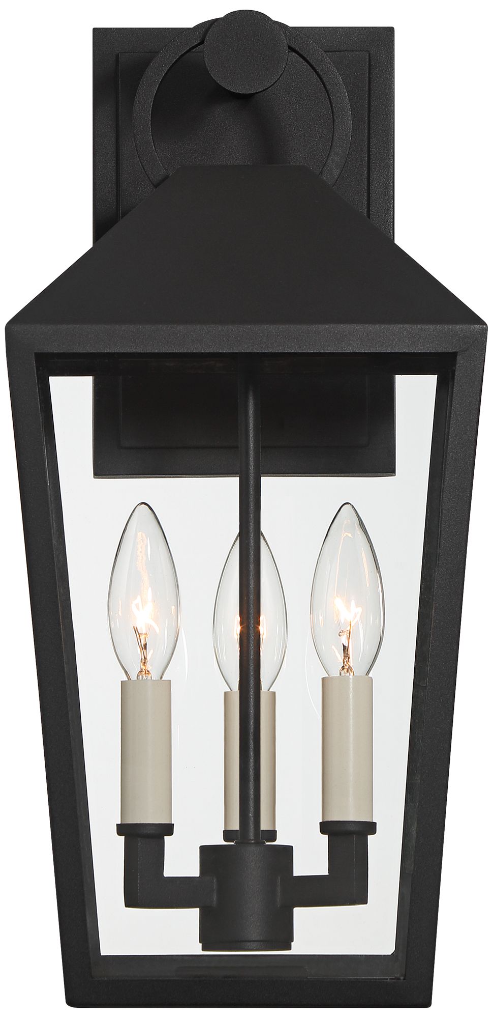 Image 4 Possini Euro Belmont 17"H Black 3-Light Outdoor Wall Light Set of 2 more views