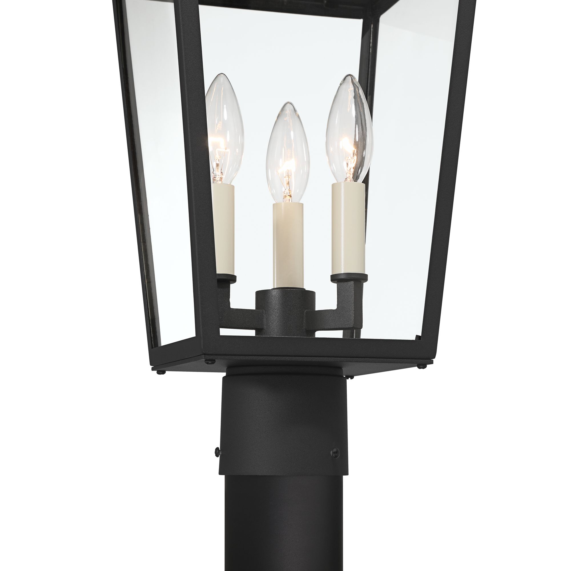 Image 3 Possini Euro Belmont 19 1/4"H Black Modern 3-Light Outdoor Post Light more views