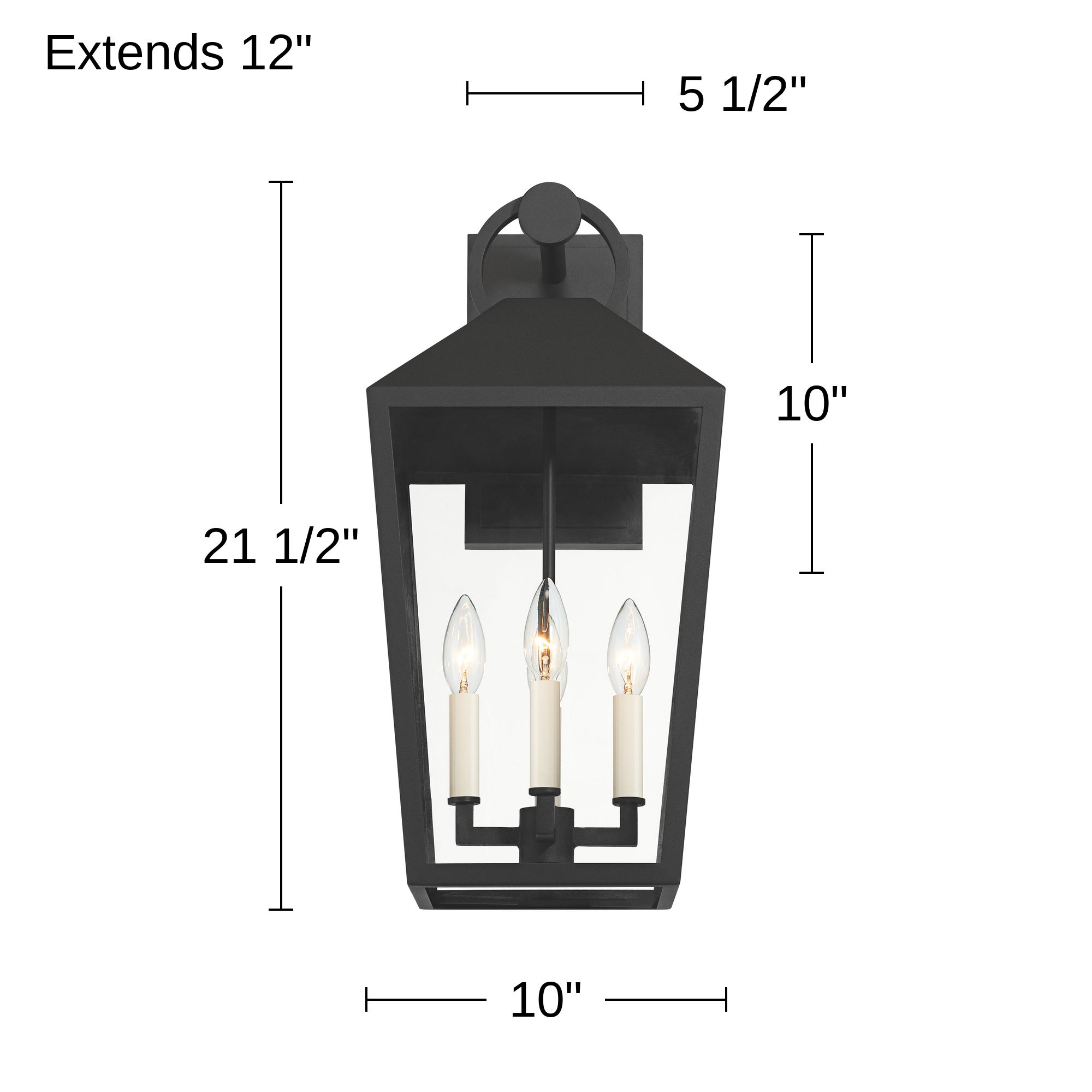 Possini Euro Belmont 21 1/2" Black 4-Light Outdoor Wall Light Set of 2