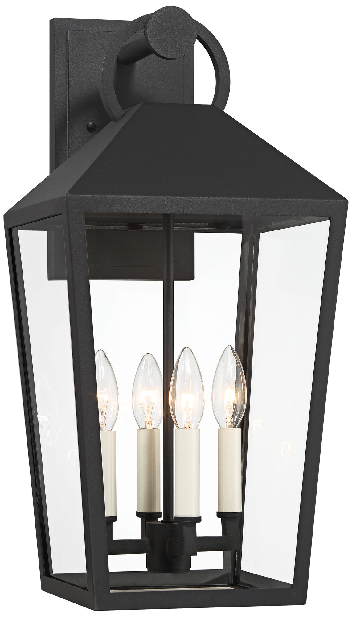Possini Euro Belmont 21 1/2" Textured Black 4-Light Outdoor Wall Light