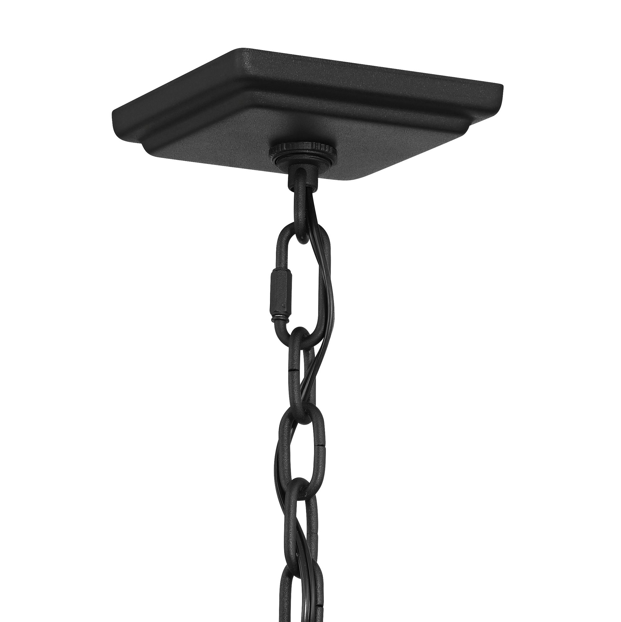 Image 4 Possini Euro Belmont 8"W Black Modern 3-Light Outdoor Hanging Light more views