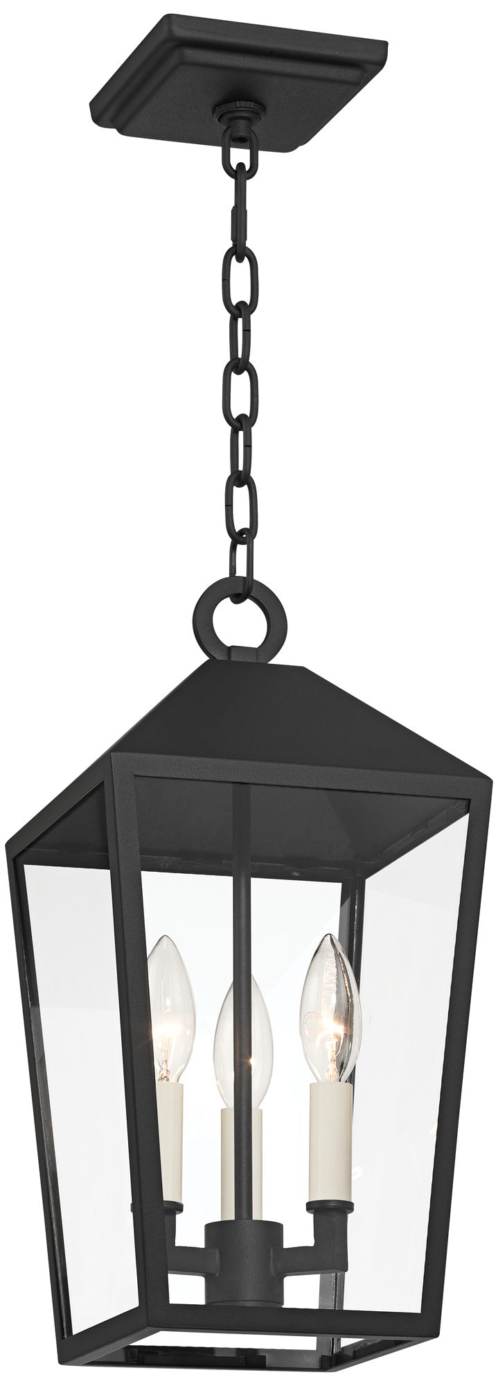 Image 7 Possini Euro Belmont 8"W Black Modern 3-Light Outdoor Hanging Light more views