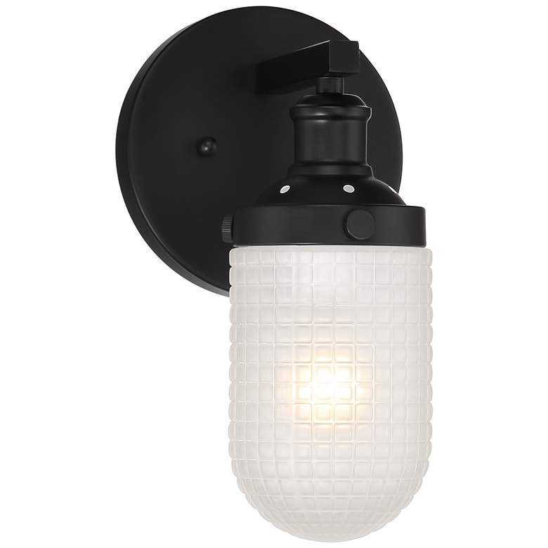 Image 2 Possini Euro Bendarra 10 3/4" High Black Wall Sconce