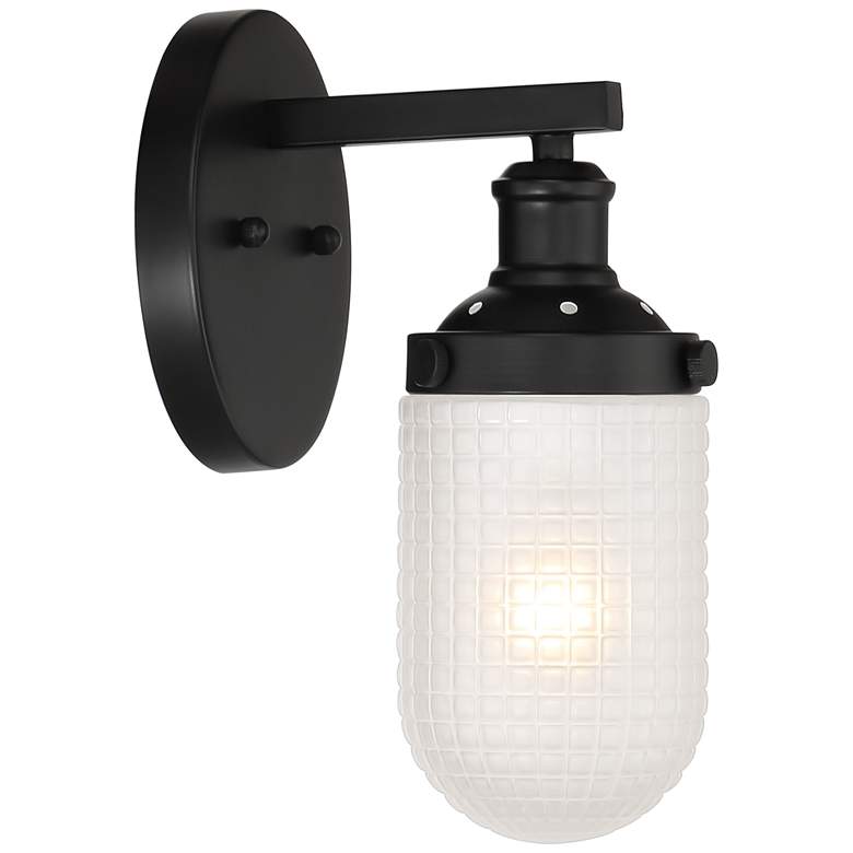 Image 6 Possini Euro Bendarra 10 3/4" High Black Wall Sconce more views