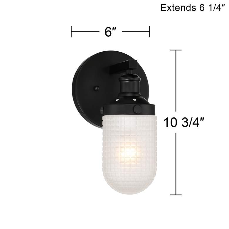 Image 7 Possini Euro Bendarra 10 3/4" High Black Wall Sconce more views