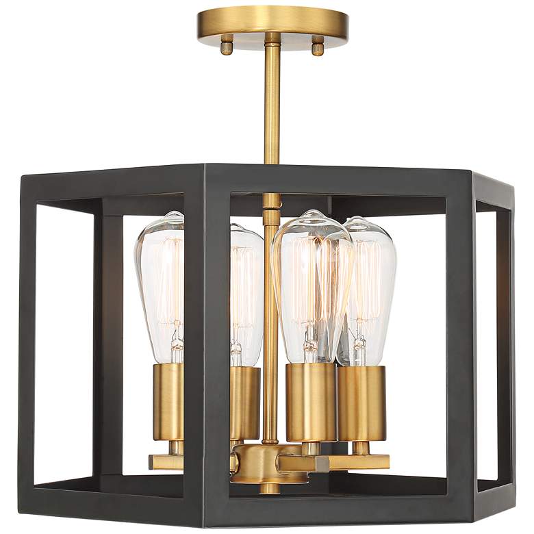 Image 5 Possini Euro Beni 16" Wide Bronze and Gold 4-Light Ceiling Light more views