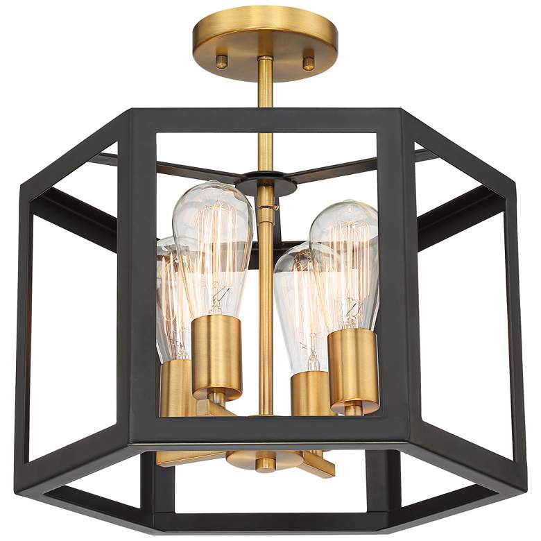 Image 6 Possini Euro Beni 16" Wide Bronze and Gold 4-Light Ceiling Light more views