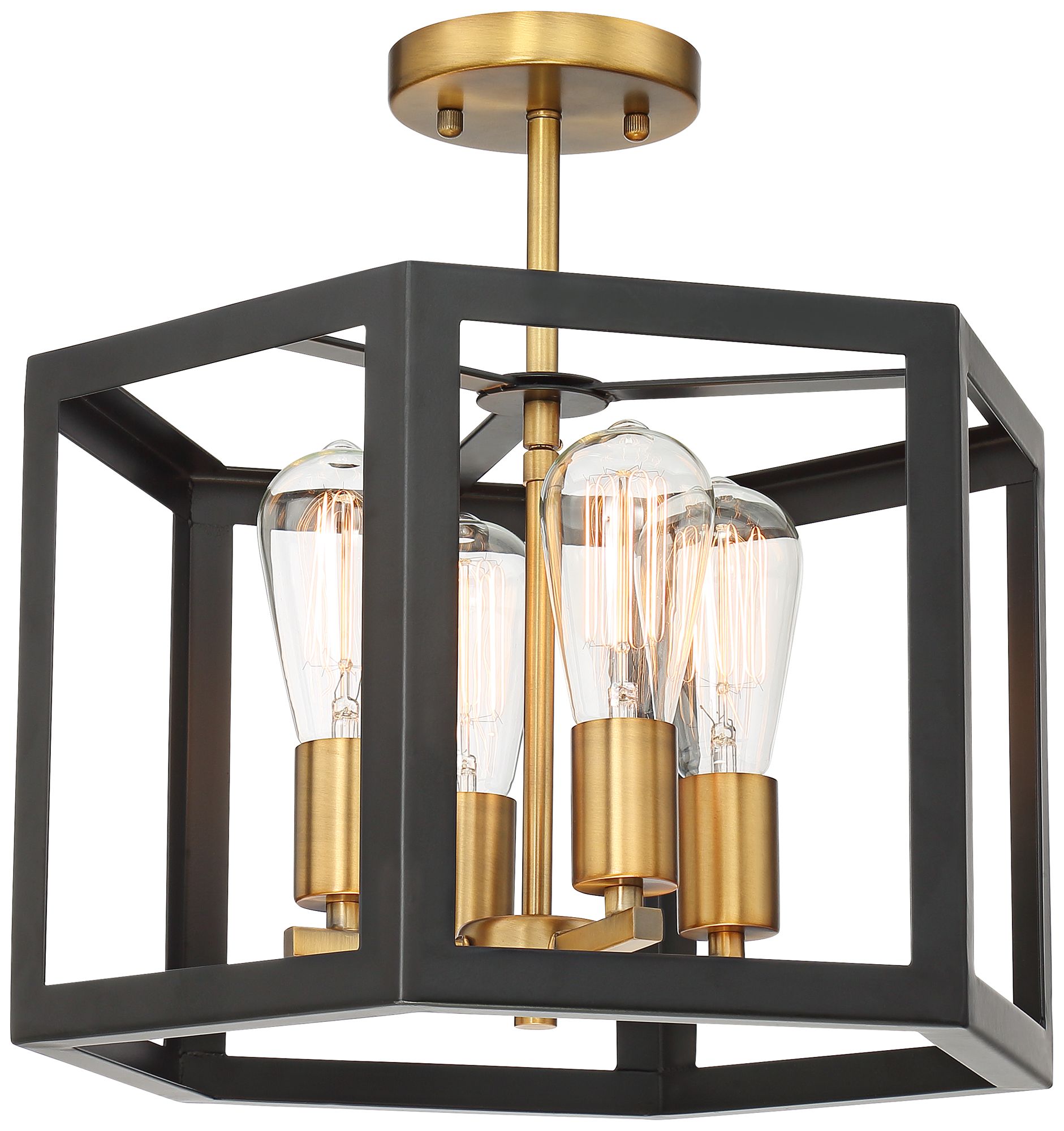Possini Euro Beni 16" Wide Bronze and Gold 4-Light Ceiling Light