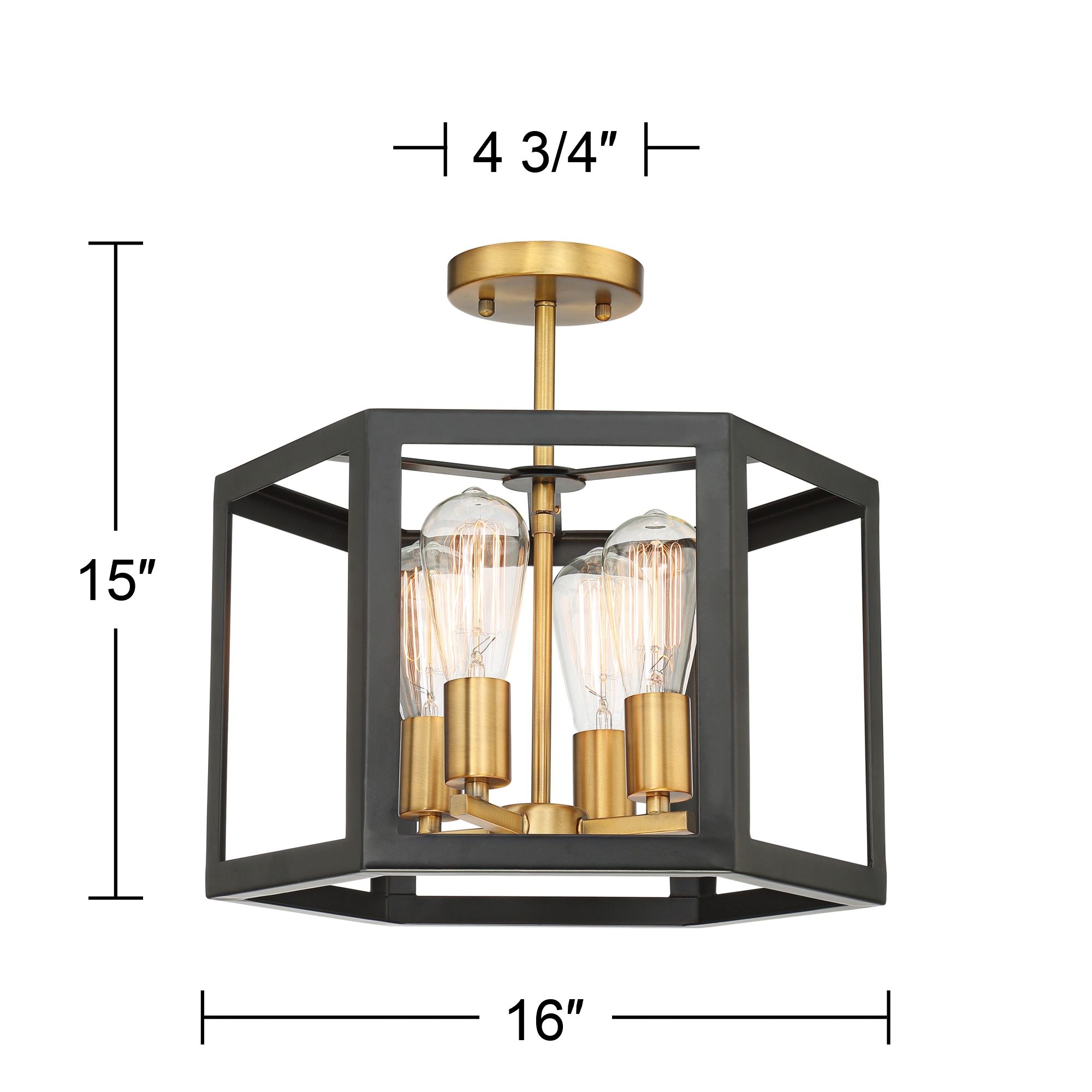 Possini Euro Beni 16" Wide Bronze and Gold 4-Light Ceiling Light