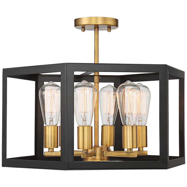 Image 5 Possini Euro Beni 20" Wide 6-Light Bronze and Gold Ceiling Light more views