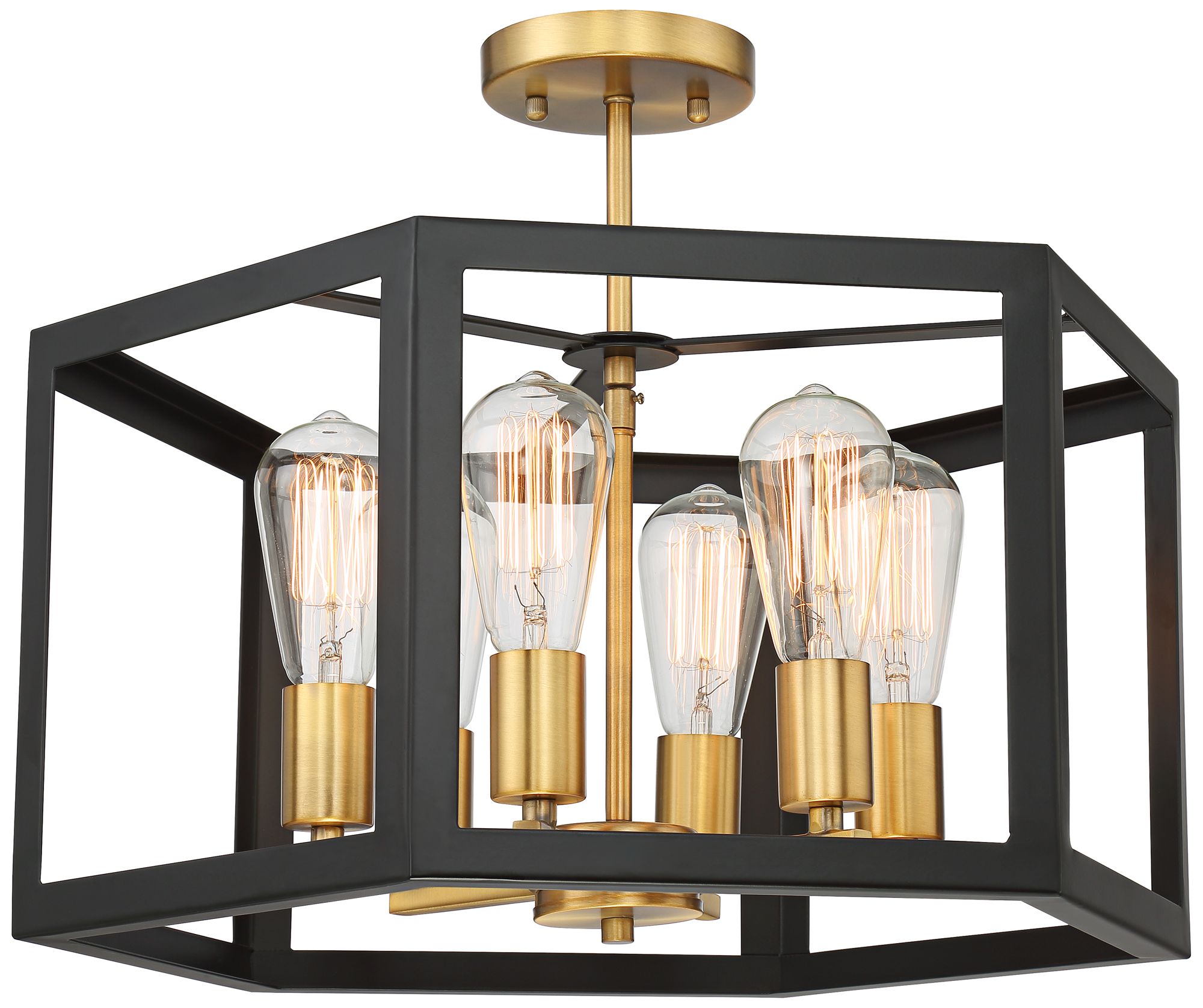 Possini Euro Beni 20" Wide 6-Light Bronze and Gold Ceiling Light