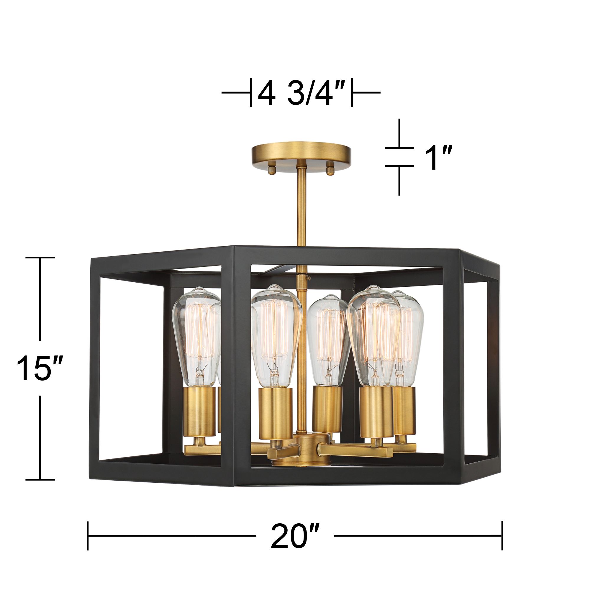 Possini Euro Beni 20" Wide 6-Light Bronze and Gold Ceiling Light