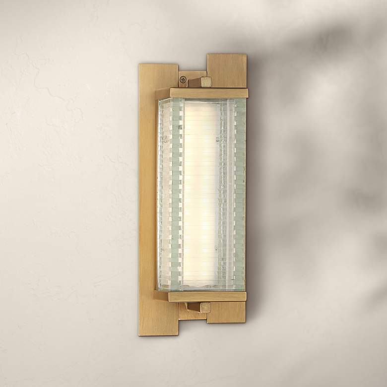 Image 1 Possini Euro Benicia 12"H Antique Gold LED Wall Sconce