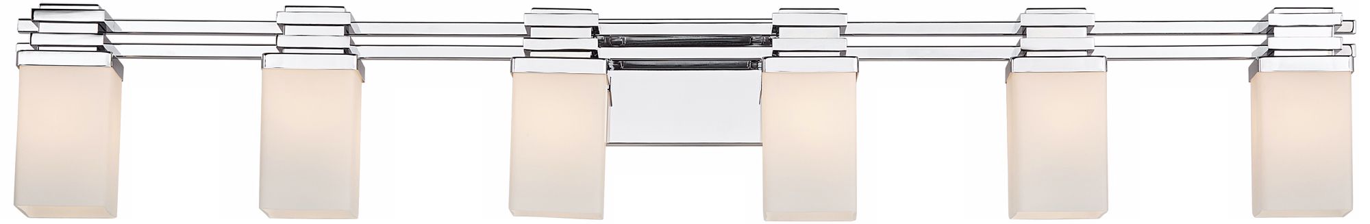 Possini Euro Bennett 48 1/2" Wide 6-Light Chrome Bath Light in scene