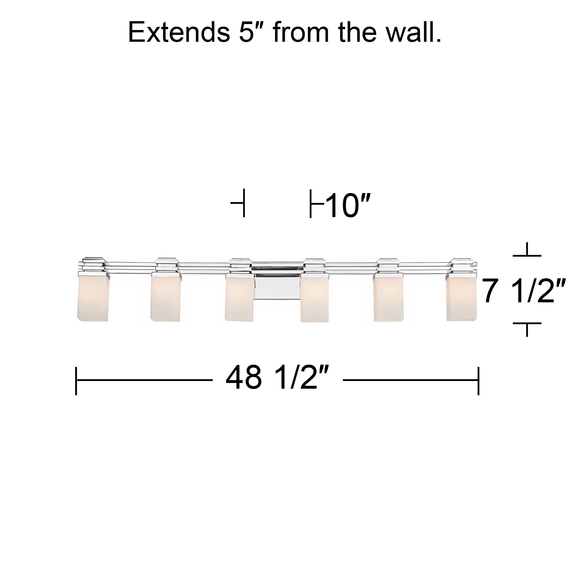 Possini Euro Bennett 48 1/2" Wide 6-Light Chrome Bath Light in scene