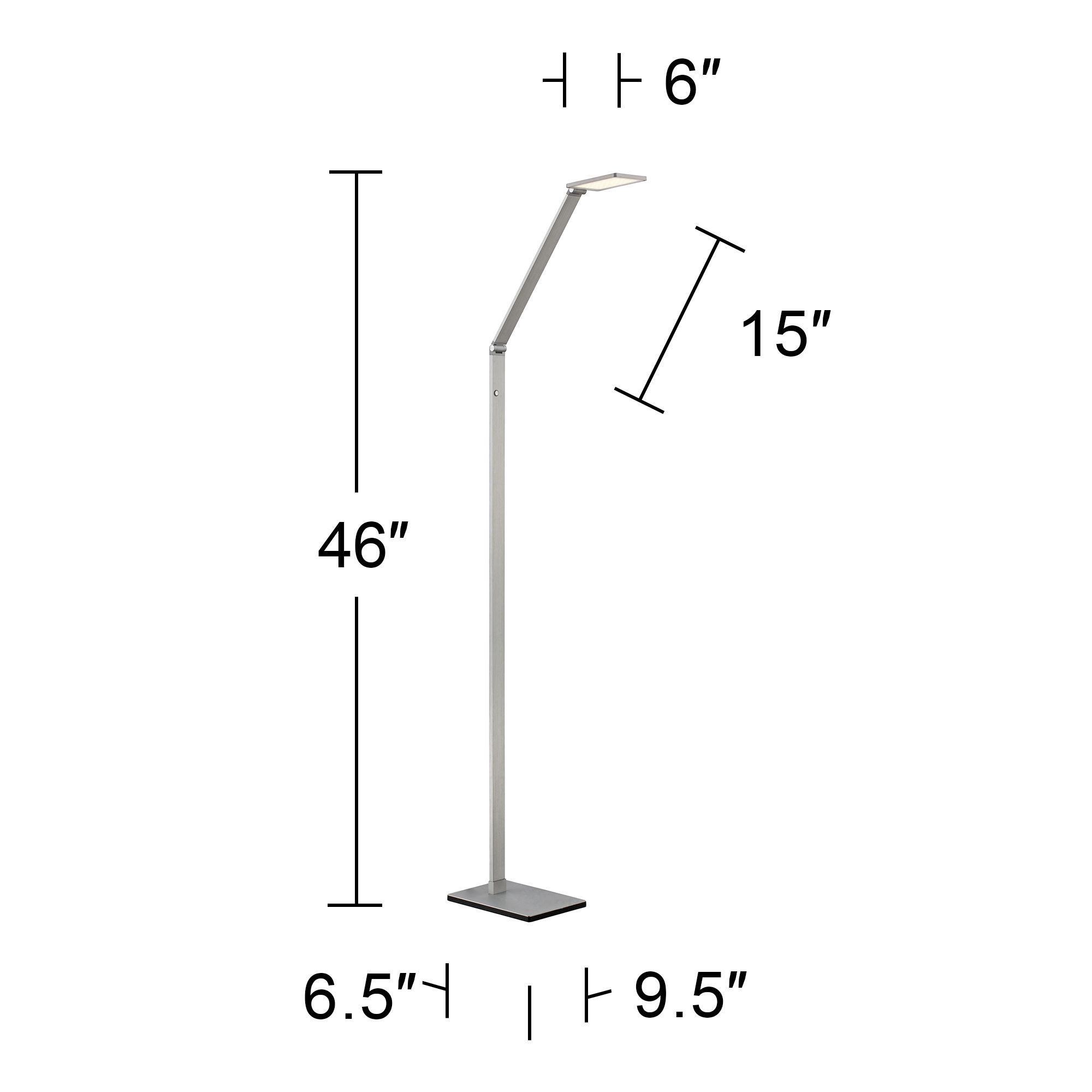 possini euro bentley aluminum led task floor lamp