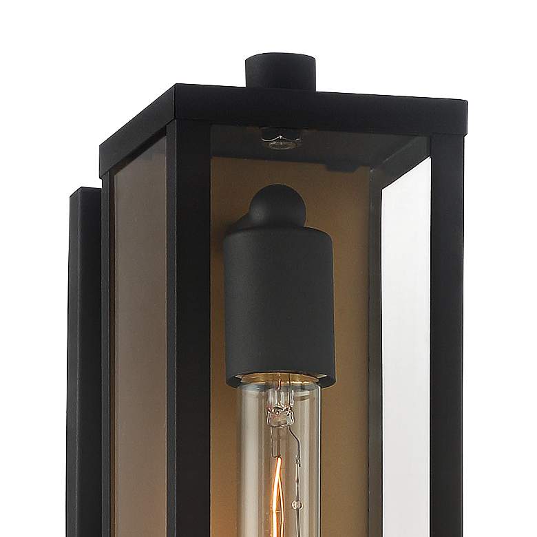 Image 3 Possini Euro Berk 16 inch High Black and Gold Box Outdoor Wall Light more views