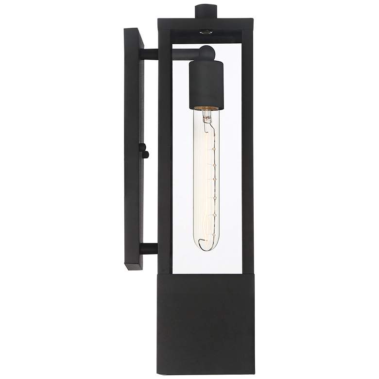 Image 6 Possini Euro Berk 16 inch High Black and Gold Box Outdoor Wall Light more views