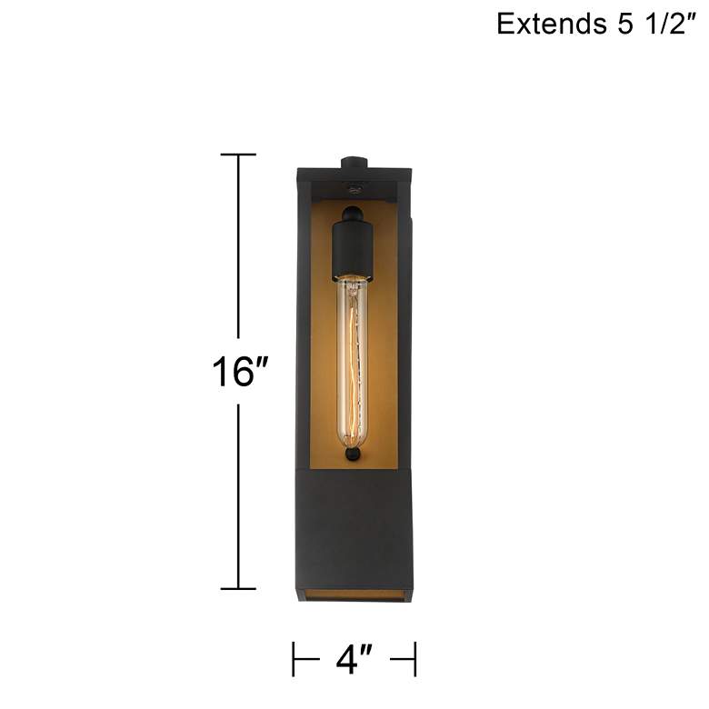 Image 7 Possini Euro Berk 16" High Black and Gold Modern Wall Sconce more views