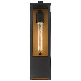 Image4 of Possini Euro Berk 16"H Black and Gold Box Outdoor Wall Light Set of 2 more views