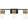 Possini Euro Berlin 23 1/2" Wide Black and Gold 3-Light Bath Light