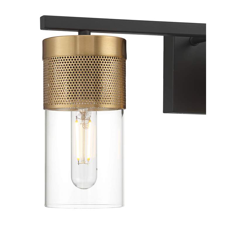 Image 3 Possini Euro Berlin 23 1/2" Wide Black and Gold 3-Light Bath Light more views