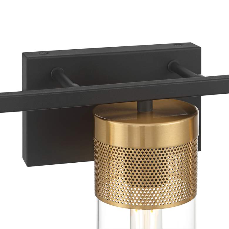 Image 4 Possini Euro Berlin 23 1/2" Wide Black and Gold 3-Light Bath Light more views