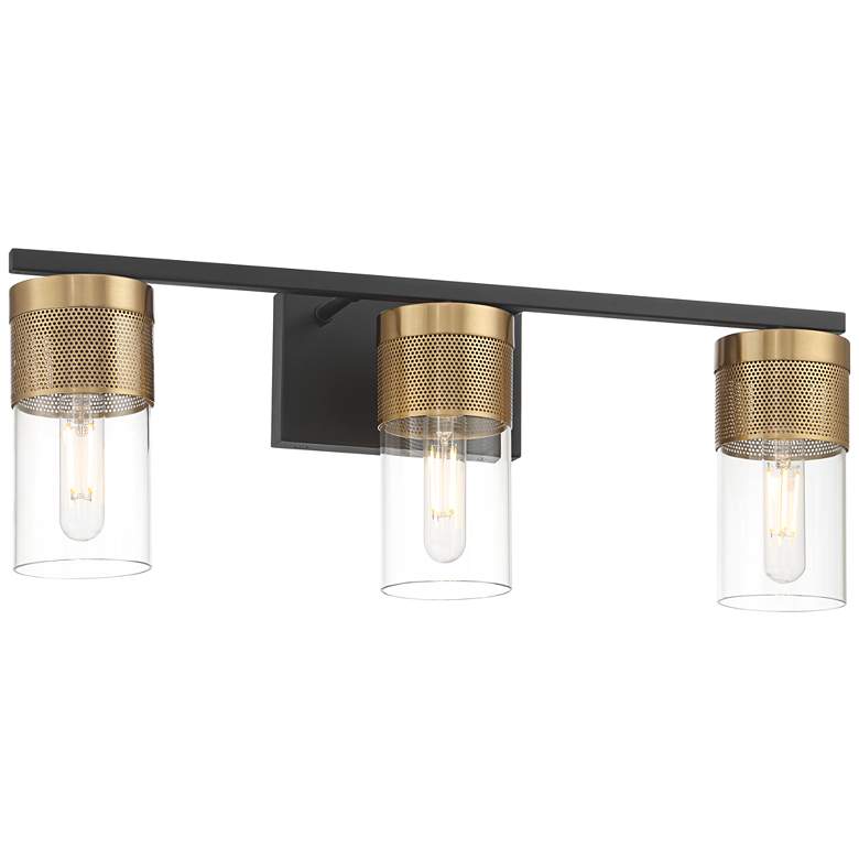 Image 5 Possini Euro Berlin 23 1/2" Wide Black and Gold 3-Light Bath Light more views