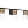 5_Possini Euro Berlin 23 1/2" Wide Black and Gold 3-Light Bath Light more views