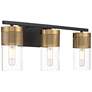 6_Possini Euro Berlin 23 1/2" Wide Black and Gold 3-Light Bath Light more views