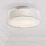 Possini Euro Beverly 12 1/2"W Opal White Dual Shade Drum Ceiling Light