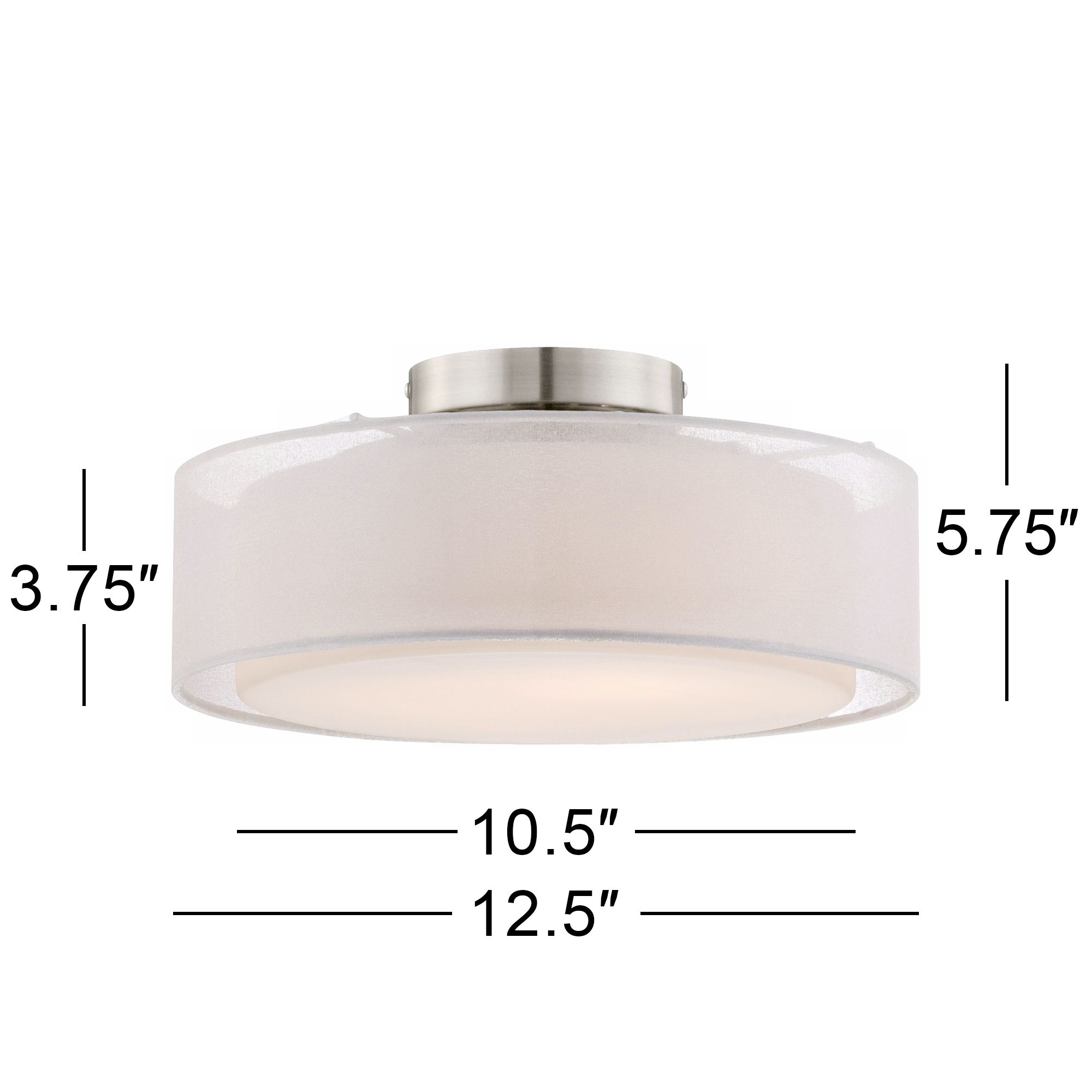 Possini Euro Beverly 12 1/2"W Opal White Dual Shade Drum Ceiling Light in scene