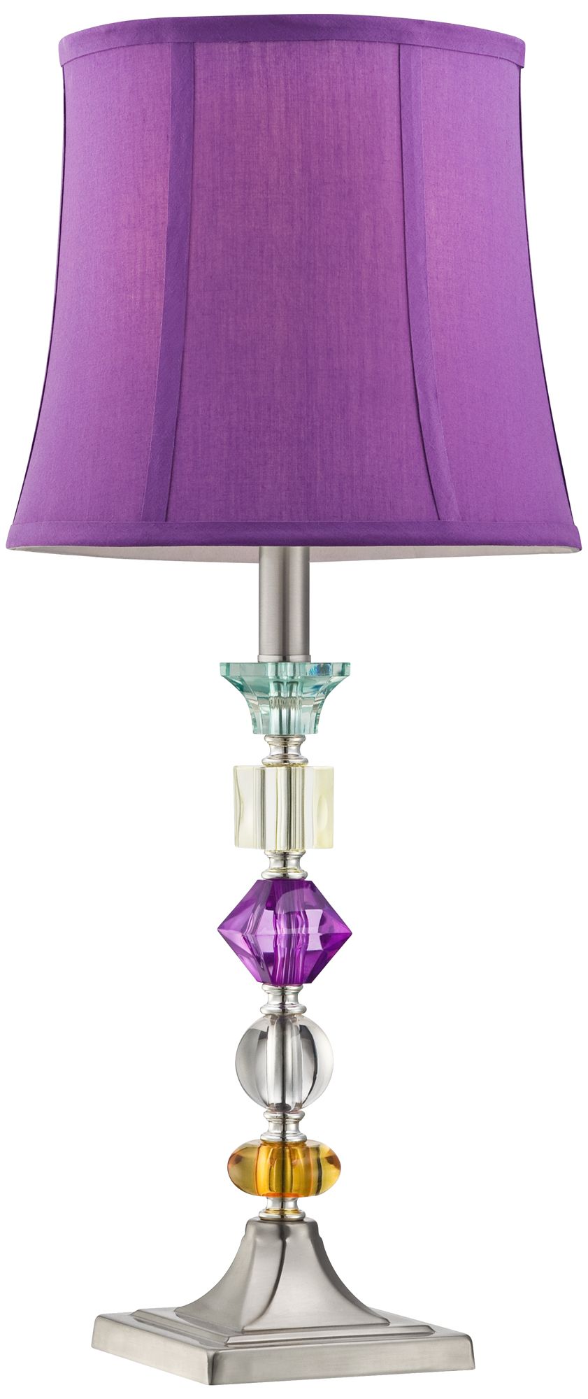 Image 6 Possini Euro Bijoux Modern 25 1/2" High Purple Table Lamps Set of 2 more views