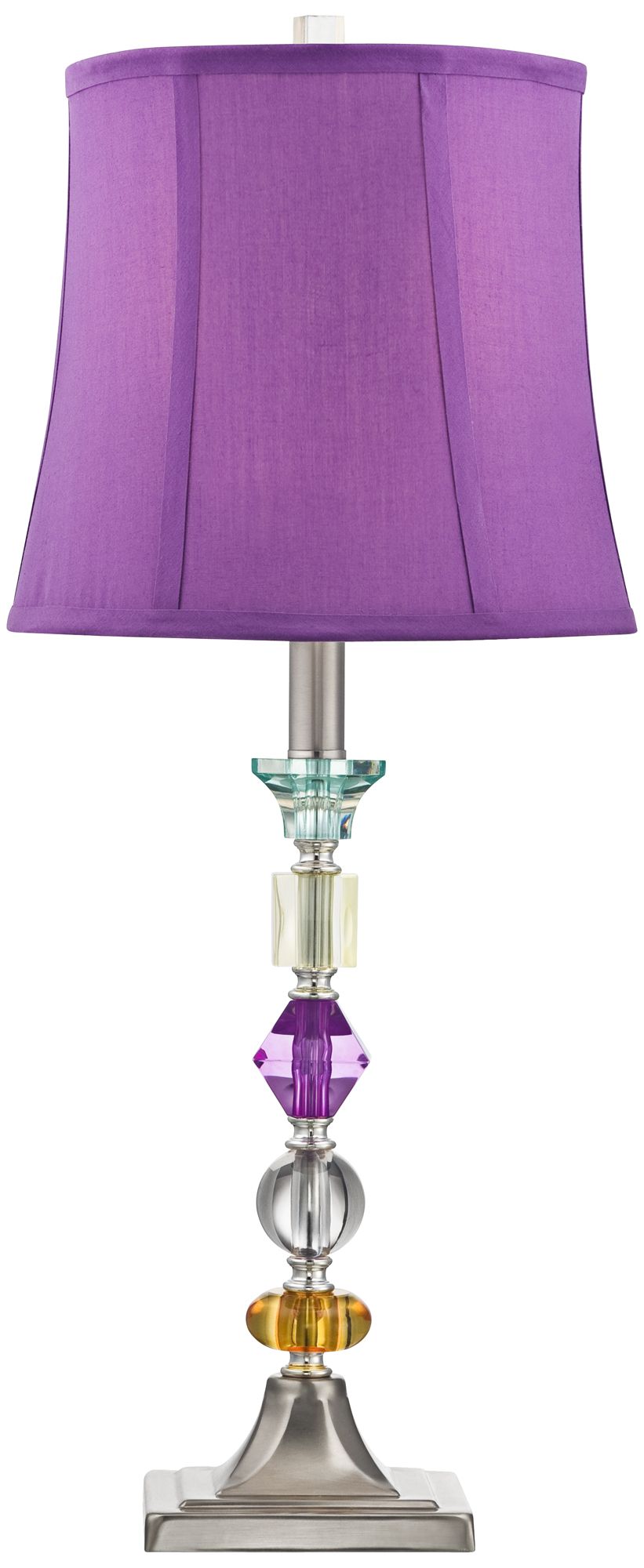 Image 7 Possini Euro Bijoux Modern 25 1/2" High Purple Table Lamps Set of 2 more views
