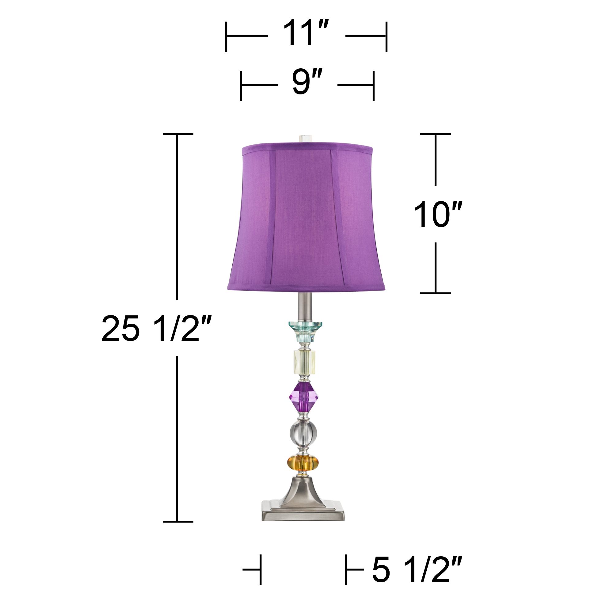 Possini Euro Bijoux Modern 25 1/2" High Purple Table Lamps Set of 2