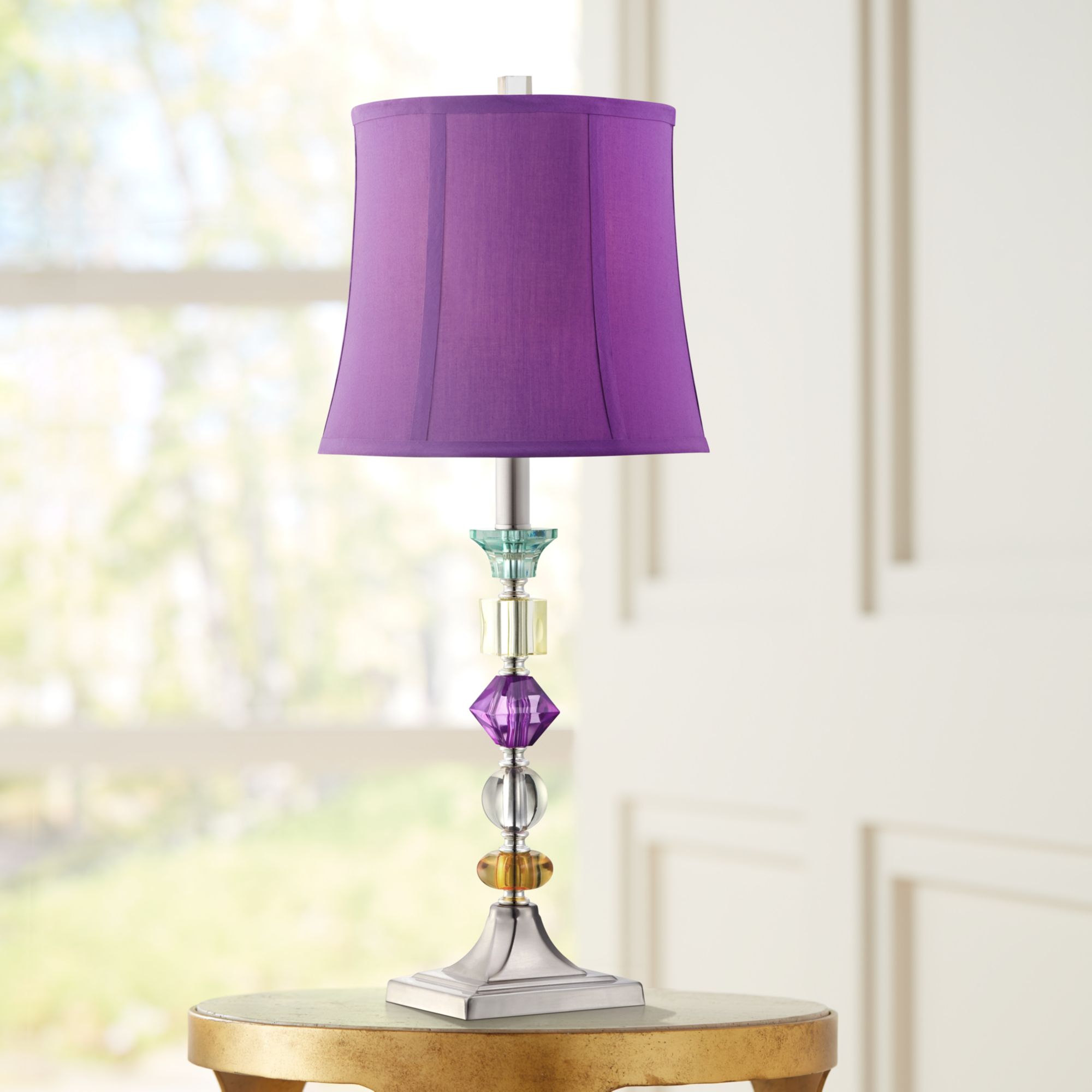 Possini Euro Bijoux Modern 25 1/2" High Purple Table Lamps Set of 2
